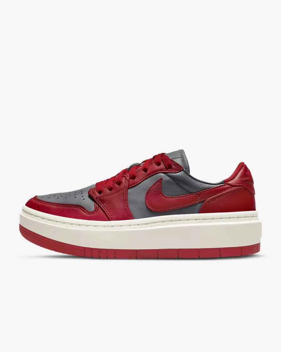 Nike Air Jordan 1 Elevate Low Women's Shoes - Dark Grey/Sail/Varsity Red Basketball Sneakers