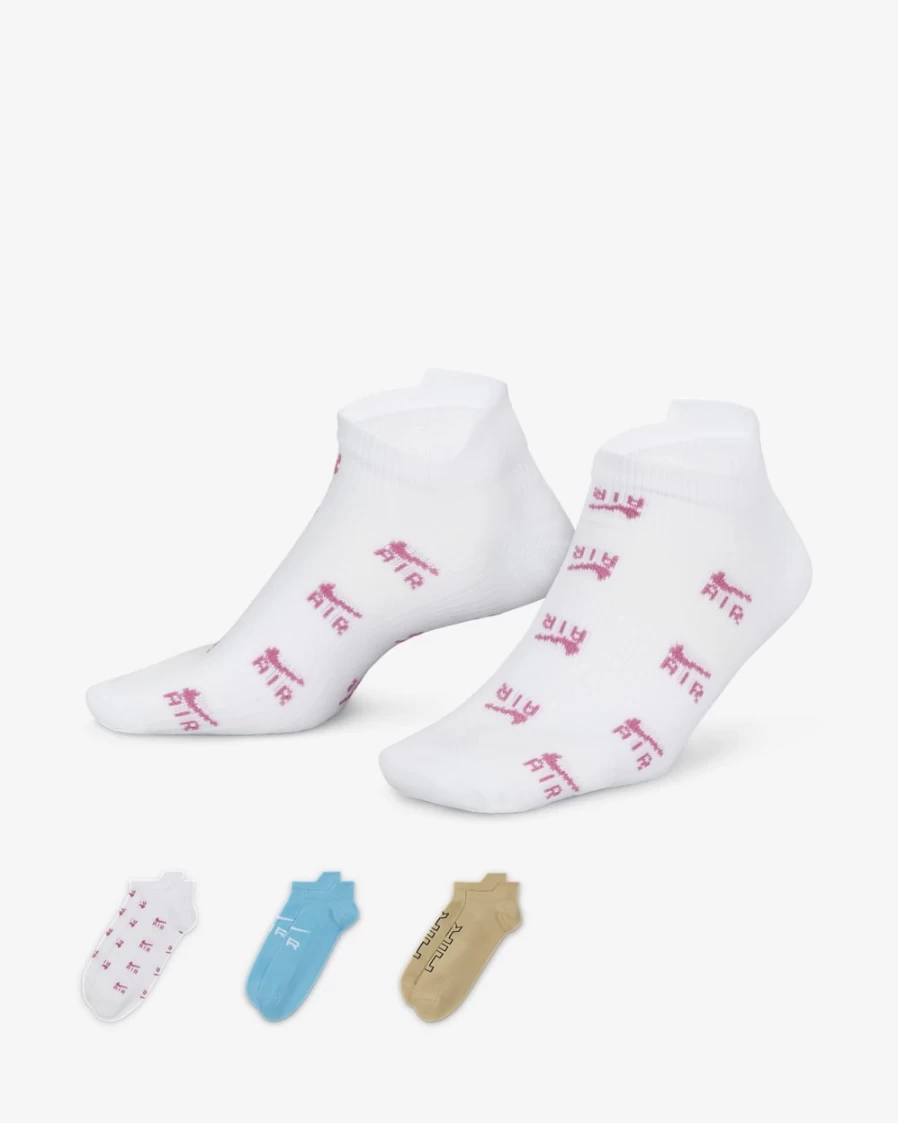 Nike Women's Air Everyday Plus Lightweight No-Show Socks Multi-Color 3-Pack