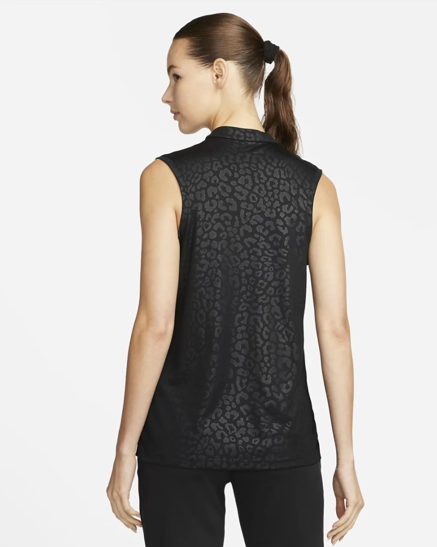 Nike Dri-FIT Victory Women's Black/White Sleeveless Golf Polo Shirt for Women