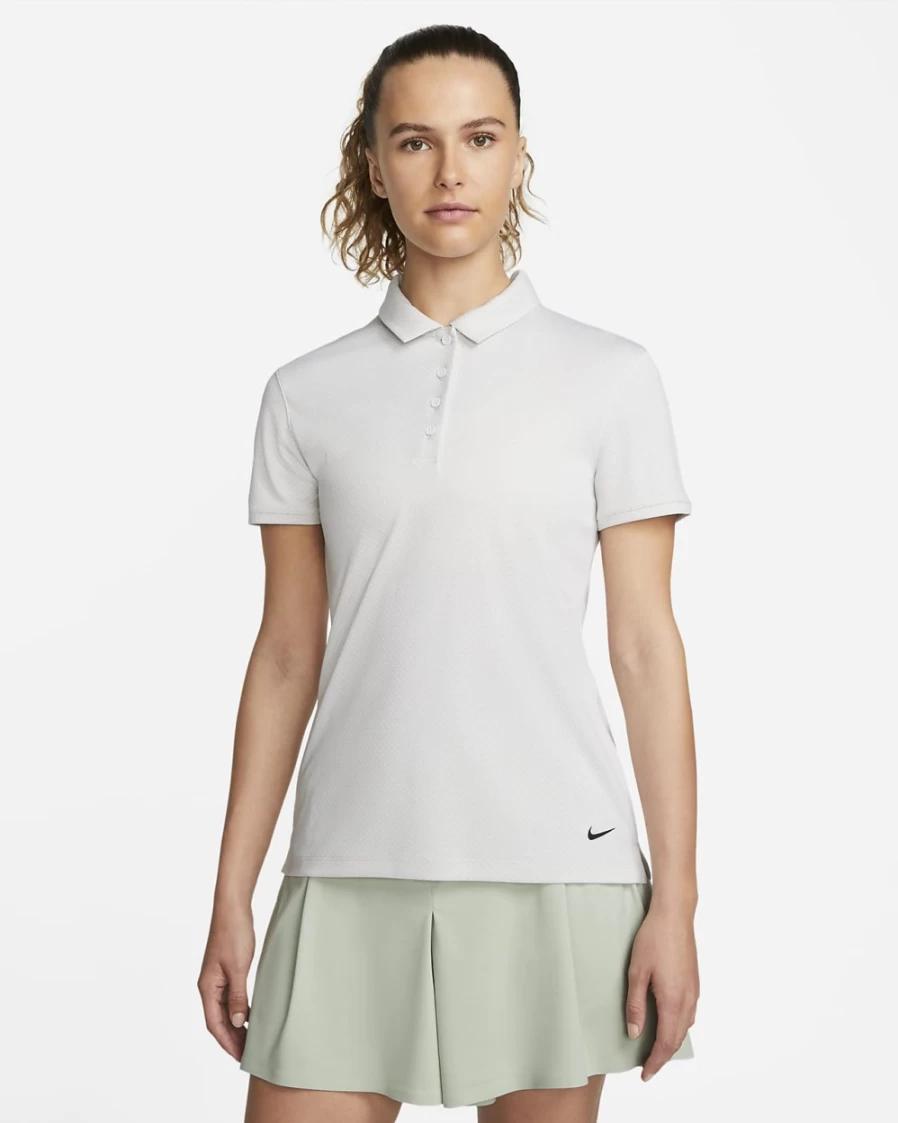 Nike Dri-FIT Victory Women's Golf Polo Shirt - White/Photon Dust/Black - Moisture-Wicking Performance Top
