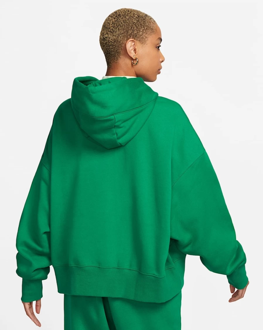 Nike Women's Malachite/Sail Phoenix Fleece Oversized Pullover Hoodie - Sportswear