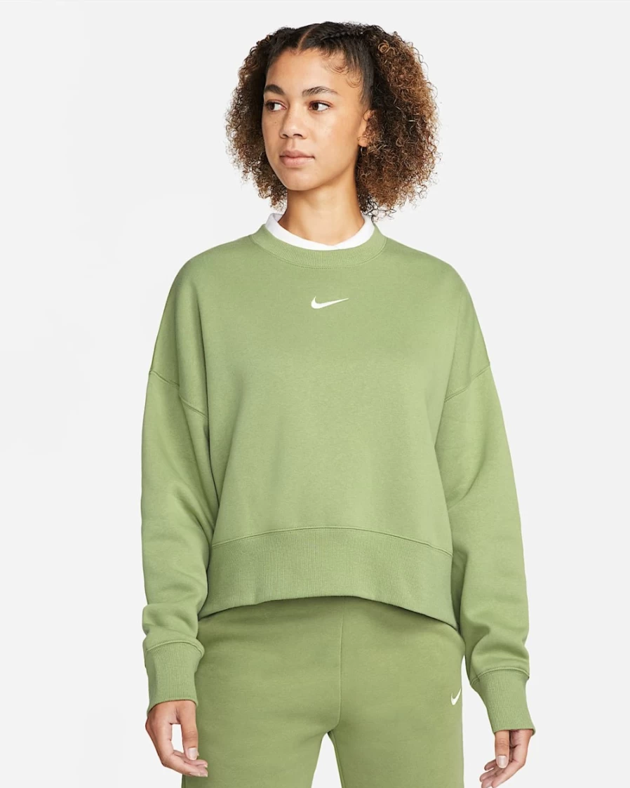Nike Women's Alligator/Sail Oversized Crewneck Sweatshirt - Phoenix Fleece Comfort Fit