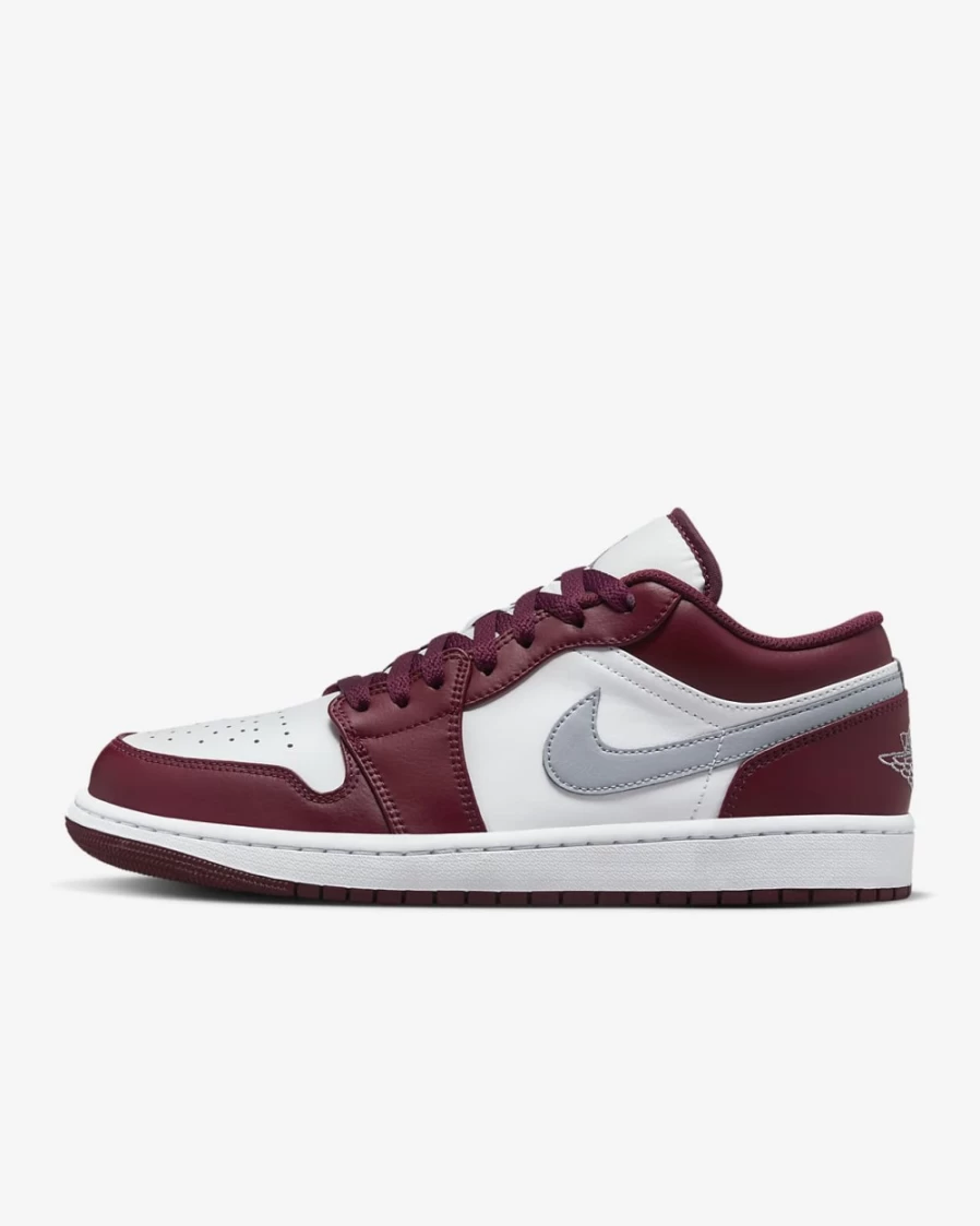 Nike Air Jordan 1 Low Men's & Women's Shoes - Cherrywood Red/White/Cement Grey