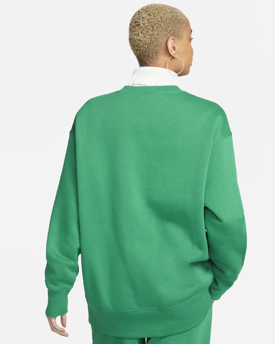 Nike Women's Malachite/Sail Oversized Phoenix Fleece Crewneck Sweatshirt - Sportswear