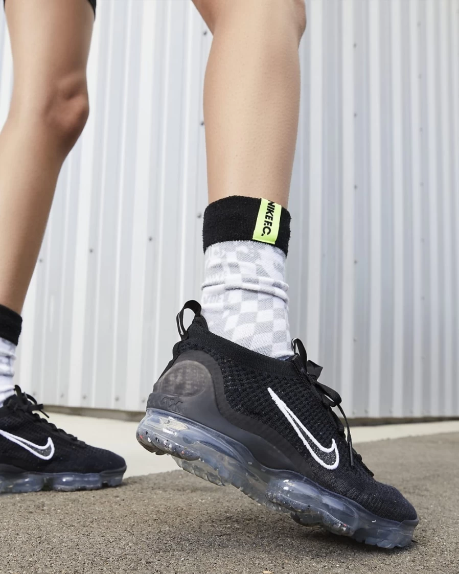 Nike Air VaporMax 2021 FK Women's Running Shoes - Black/Metallic Silver/White