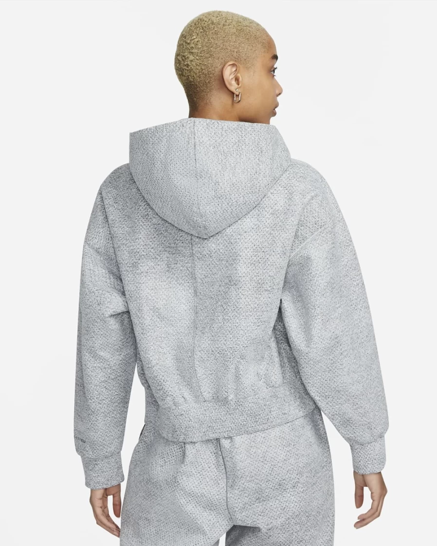 Nike Women's Forward Bomber Jacket Hooded Windbreaker in Smoke Grey/Heather/Light Smoke Grey/Cool Grey