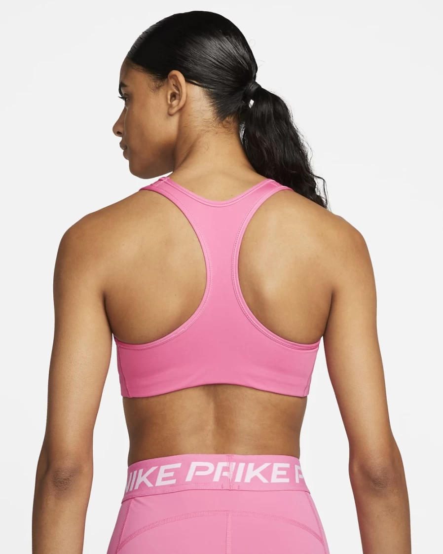 Nike Swoosh Women's Medium-Support Sports Bra - Pinksicle/White Graphic Design