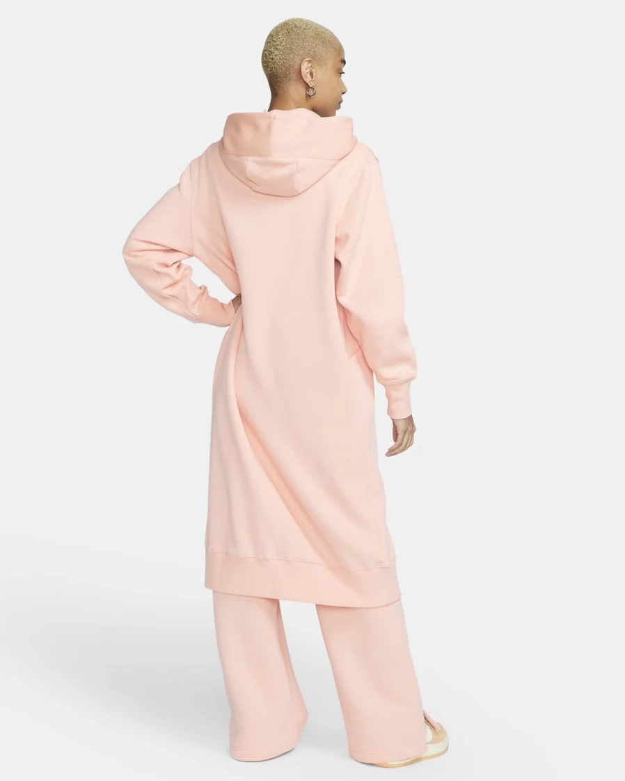 Nike Women's Arctic Orange/Sail Phoenix Fleece Oversized Full-Zip Hoodie | Sportswear Long Hooded Sweatshirt