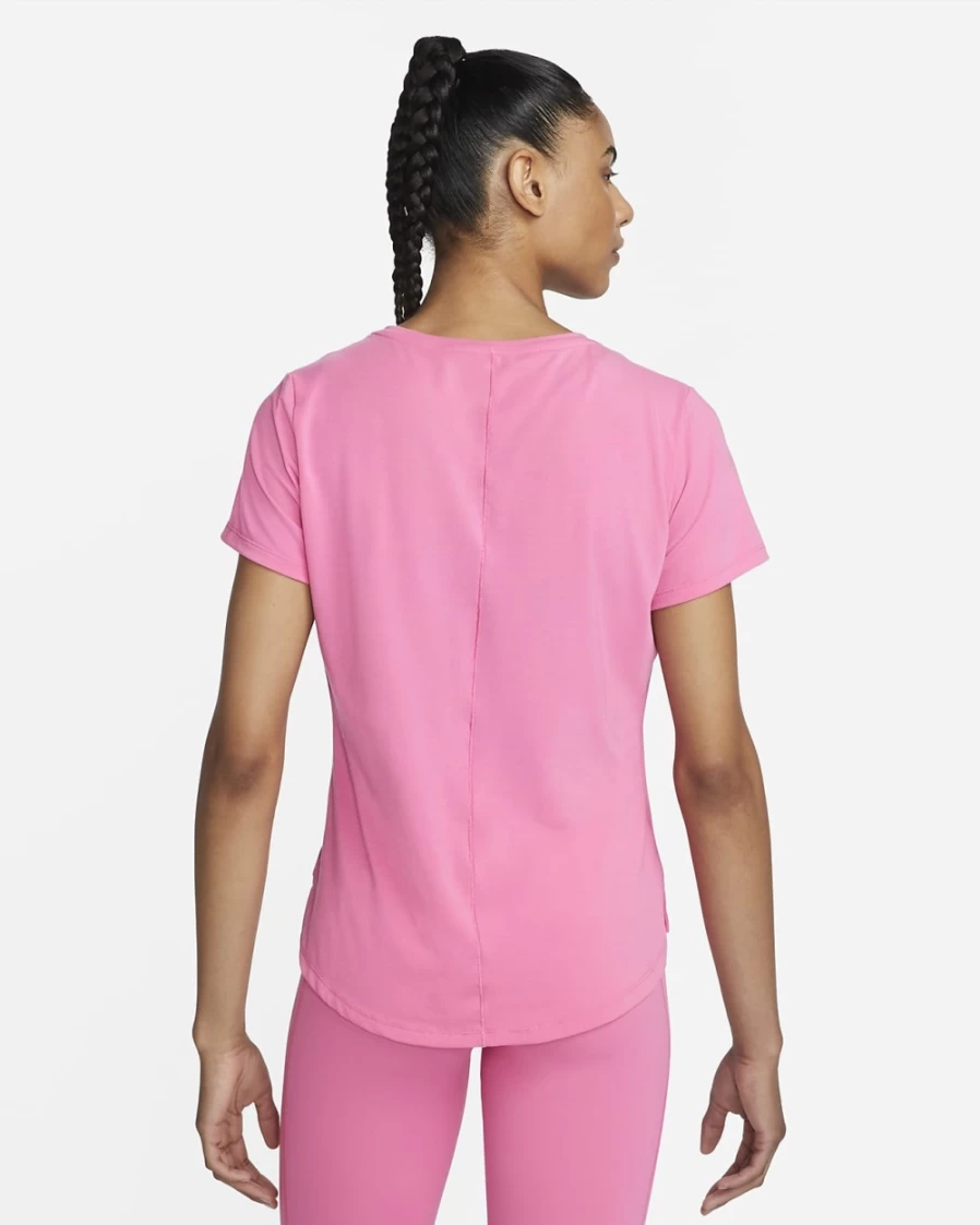 Nike Dri-FIT UV One Luxe Women's Standard Fit Short-Sleeve Top in Pinksicle | Moisture-Wicking & Sun Protection