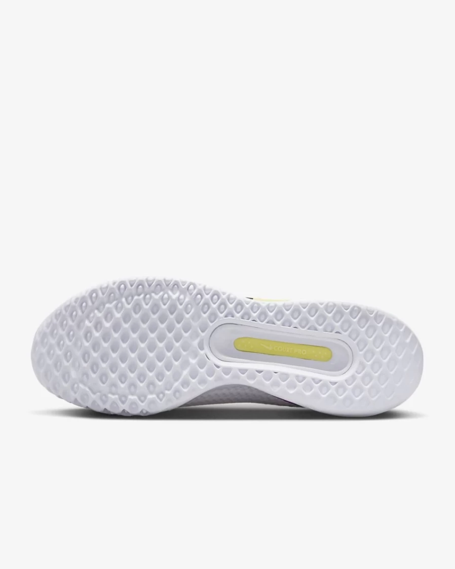 Nike Women's Air Zoom Pro Tennis Shoes - White/Citron Tint/Earth/Fuchsia Dream - Hard Court Fitness Footwear