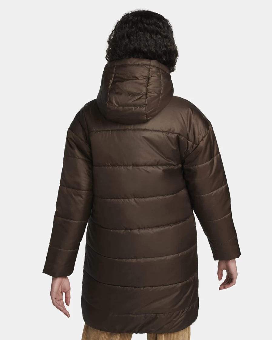 Nike Therma-FIT Repel Women's Water-Resistant Hooded Parka Jacket in Baroque Brown/Black/White
