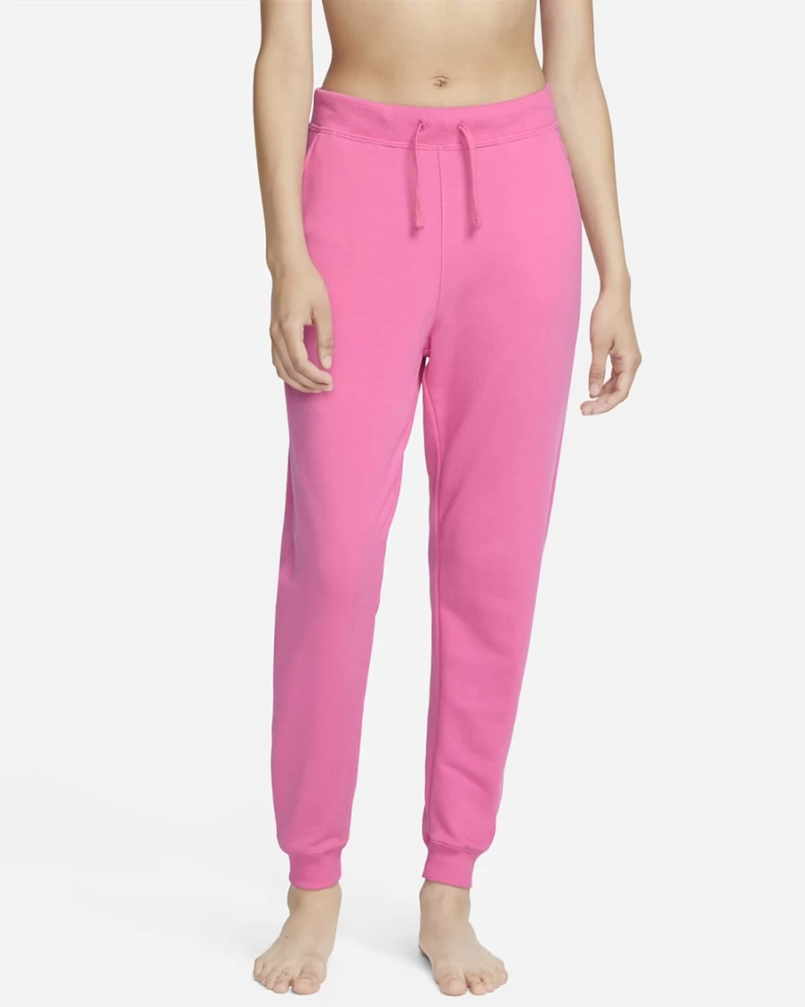 Nike Women's Yoga Luxe 7/8 Fleece Joggers in Pinksicle & Particle Grey - Comfortable Workout Pants
