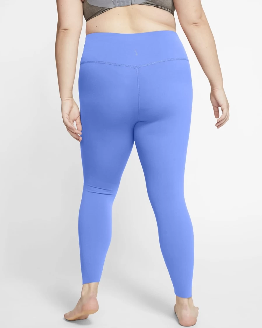 Nike Women's High-Waisted 7/8 Yoga Leggings in Royal Pulse/Aluminum - Plus Size Infinalon Workout Pants