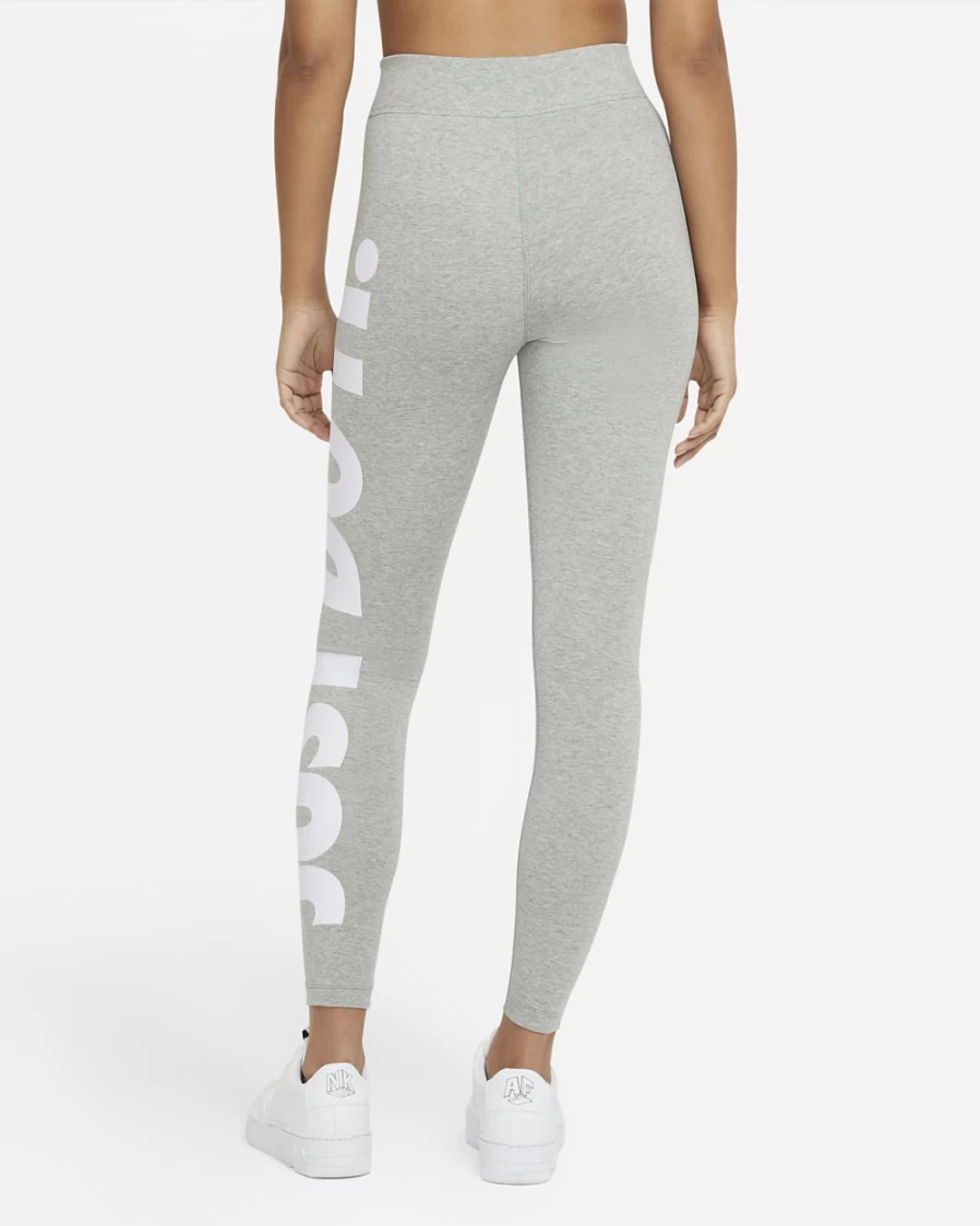 Nike Women's High-Waisted Graphic Leggings - Dark Grey Heather/White | Sportswear Essential