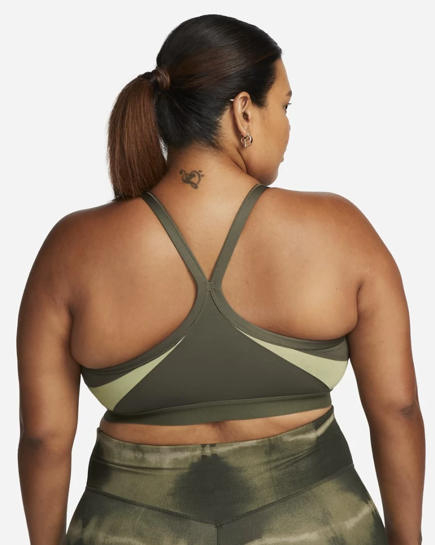 Nike Indy Women's Plus Size Light-Support Padded Sports Bra in Cargo Khaki/Alligator/White