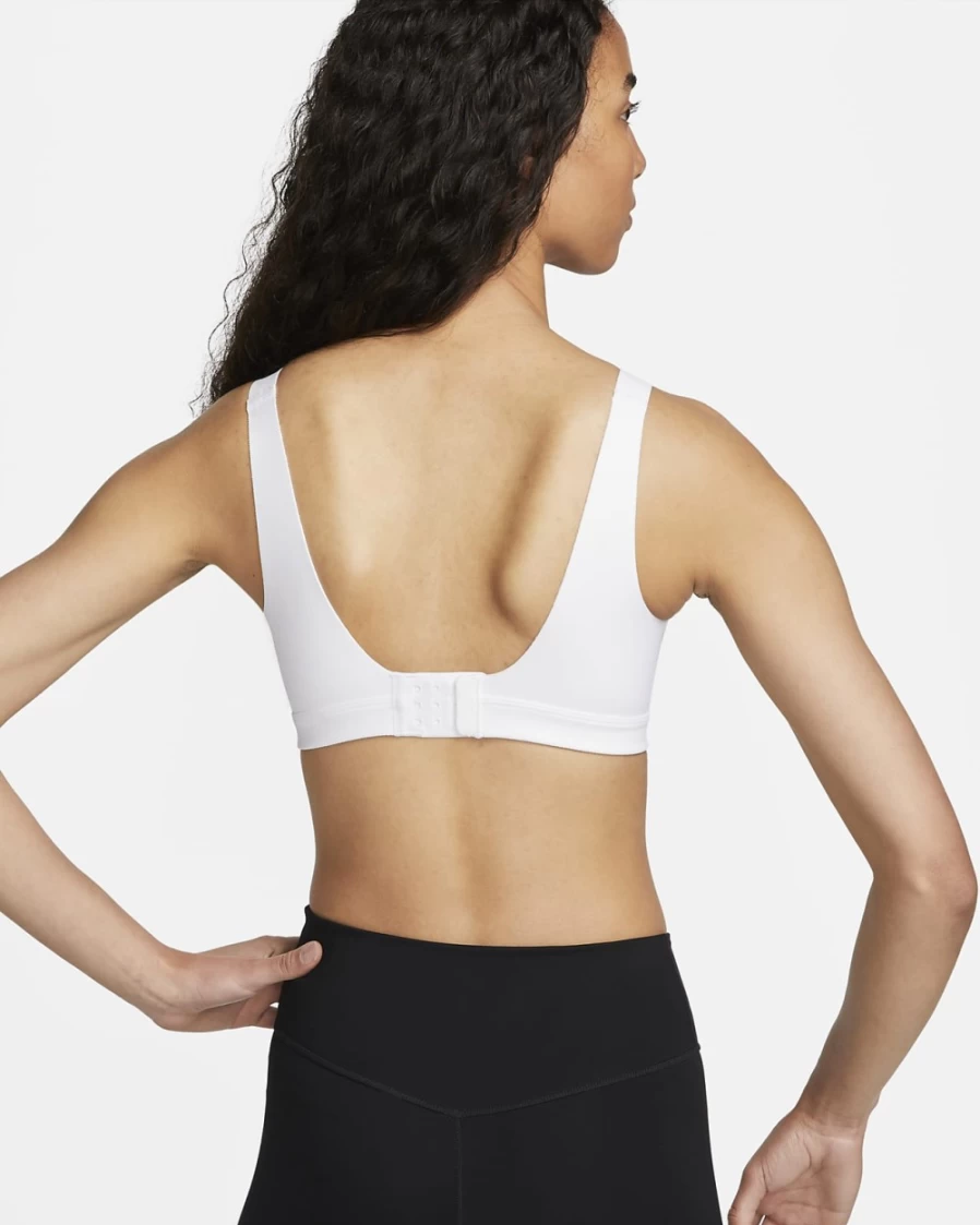 Nike Alpha Women's High-Support Sports Bra - Adjustable Padded Design in White, Stone Mauve & Black