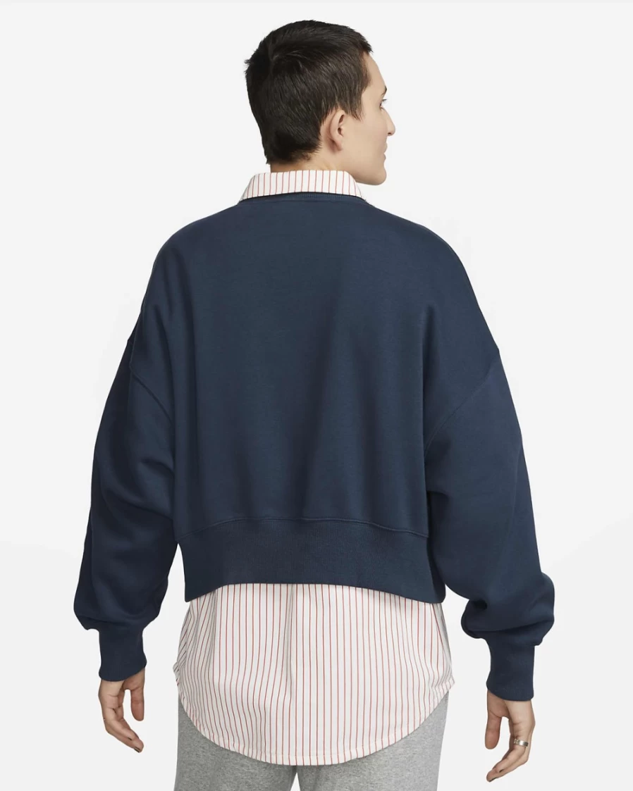 Nike Women's Armory Navy Phoenix Fleece Oversized Crewneck Sweatshirt - City Edition Sportswear