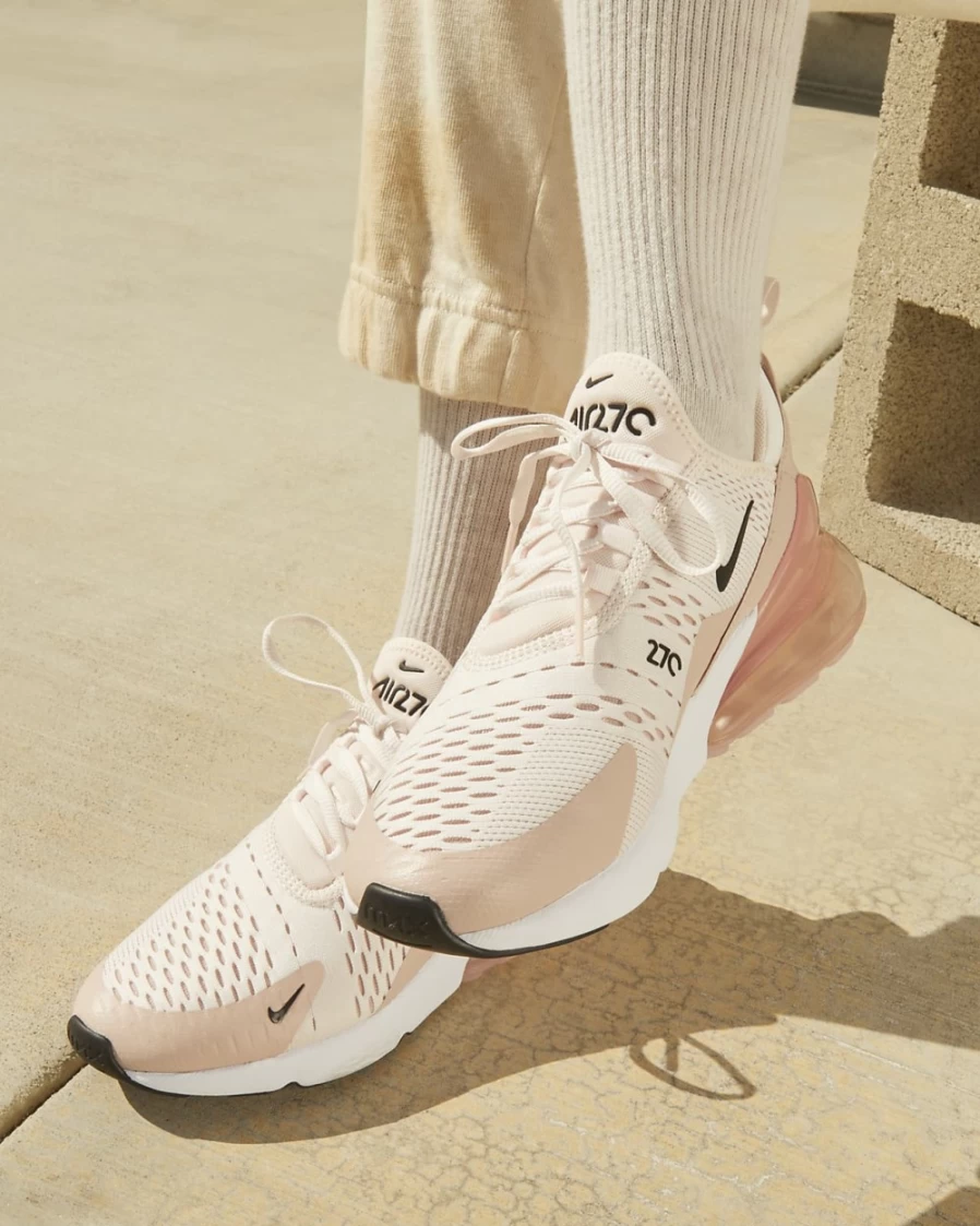 Nike Air Max 270 Women's Light Soft Pink Running Shoes - Pink Oxford, Desert Berry & Black
