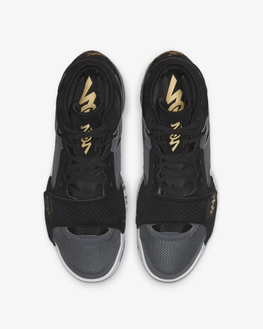 Nike Zion 2 TB Basketball Shoes for Men & Women - Black/Metallic Gold - 2 TB High-Top Sneakers