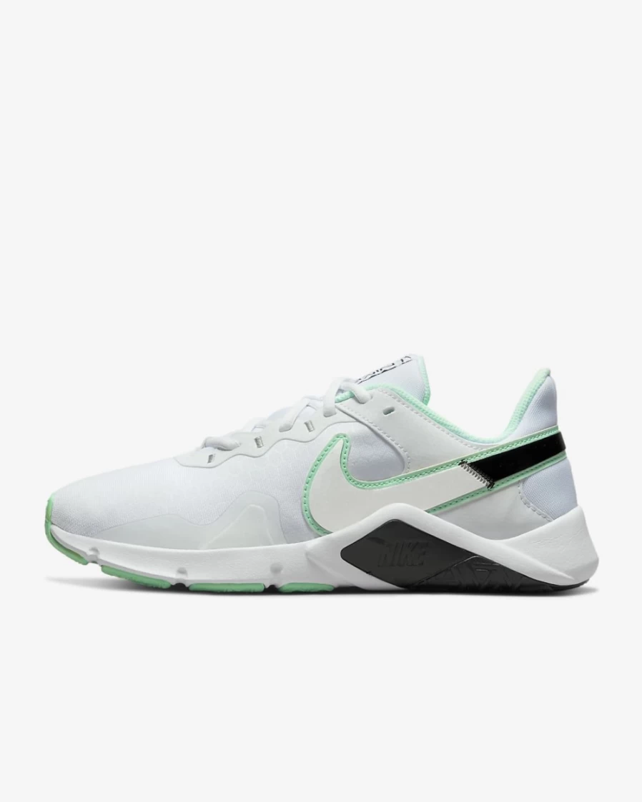 Nike Legend Essential 2 Women's Training Shoes - White/Mint Foam/Black/Metallic Silver for Women's Workout & Gym