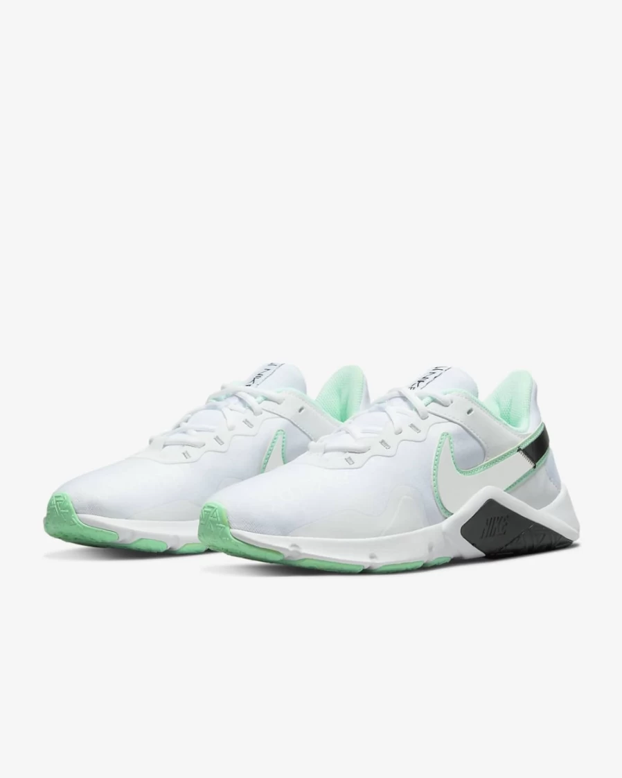 Nike Legend Essential 2 Women's Training Shoes - White/Mint Foam/Black/Metallic Silver for Women's Workout & Gym