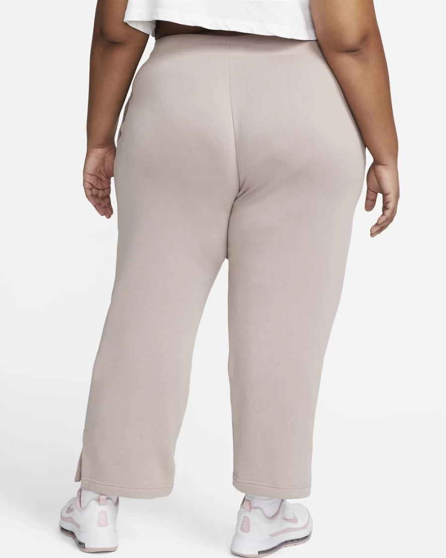 Nike Women's Plus Size High-Waisted Wide-Leg Sweatpants - Diffused Taupe/Sail | Sportswear Phoenix Fleece