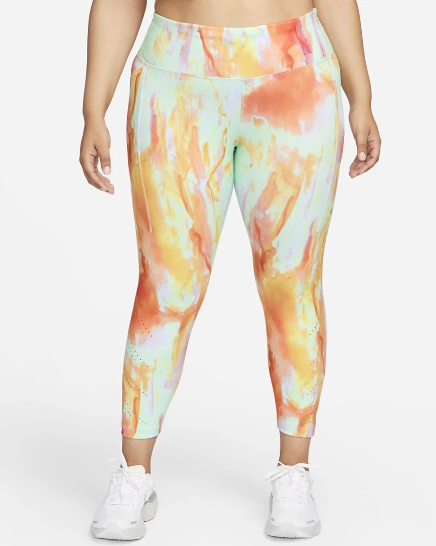 Nike Epic Luxe Women's Mid-Rise 7/8-Length Running Leggings in Mint Foam/Doll - Plus Size Workout Tights for Women