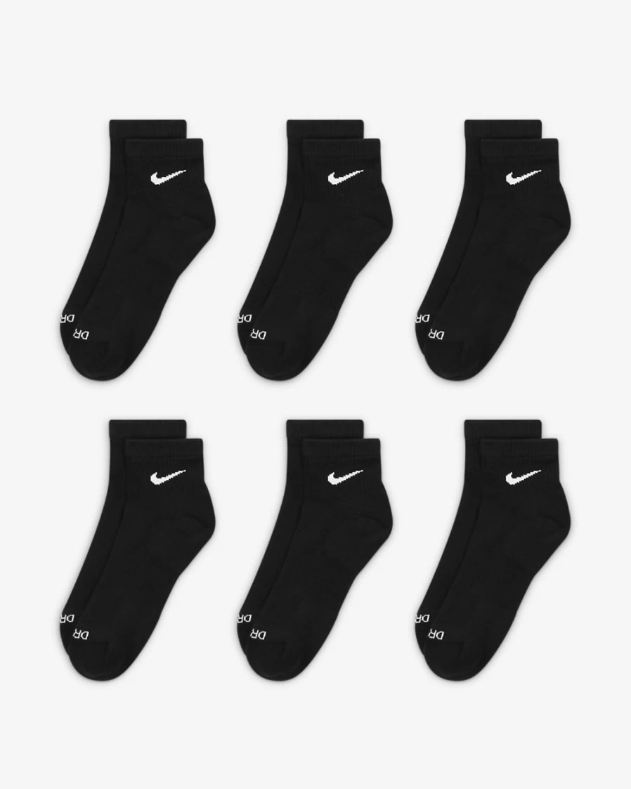 Nike Everyday Plus Cushioned Training Socks 6-Pack - Black/White for Men & Women