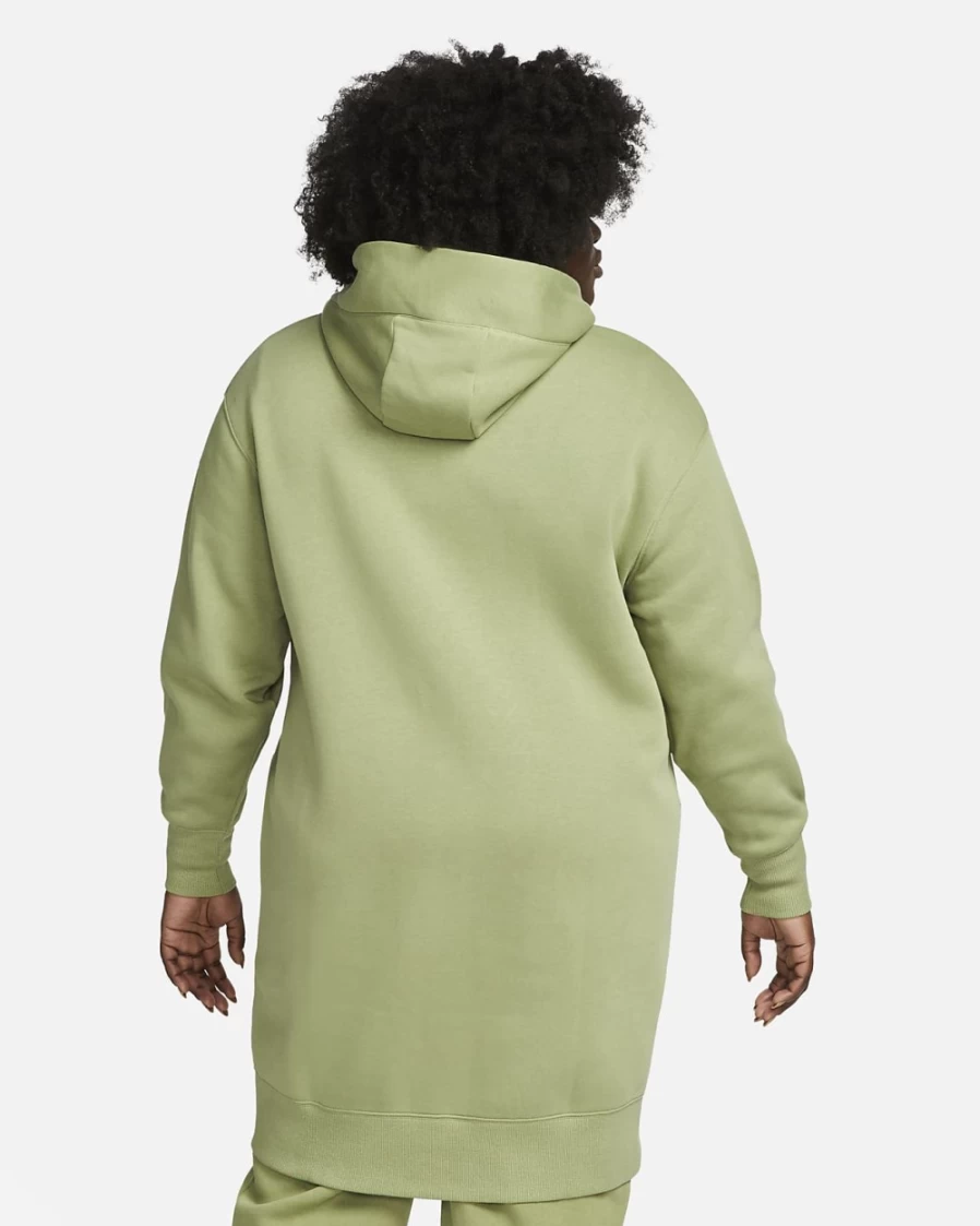 Nike Women's Alligator/Sail Phoenix Fleece Oversized Full-Zip Hoodie - Plus Size Long-Sleeve Sportswear