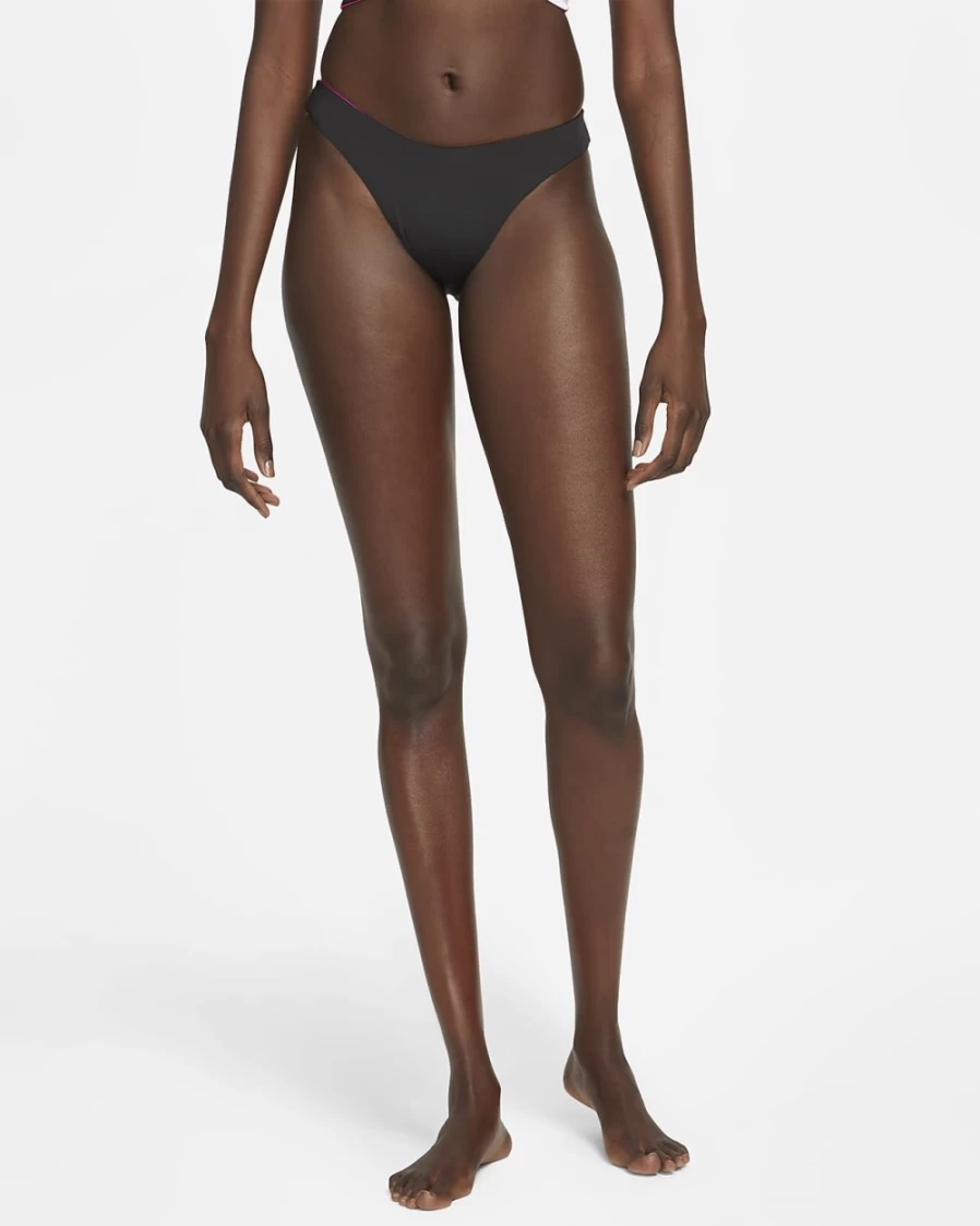 Nike Women's Black Reversible Color Block Sling Bikini Bottom Swimwear