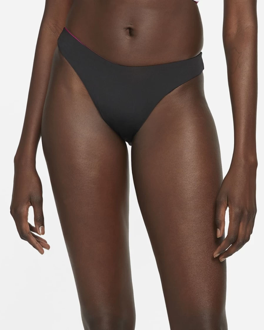 Nike Women's Black Reversible Color Block Sling Bikini Bottom Swimwear