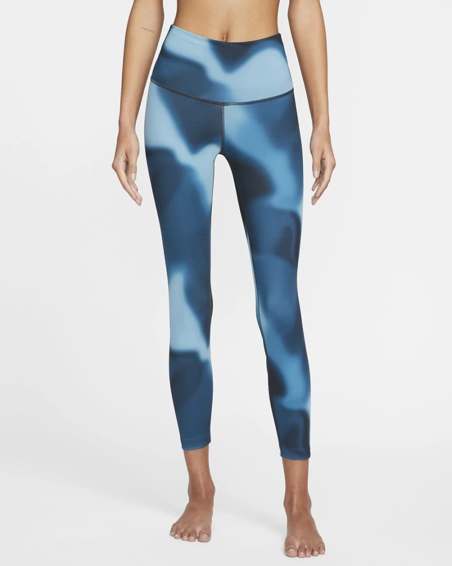 Nike Women's High-Waisted 7/8 Yoga Leggings in Marina/Iron Grey Gradient Dye