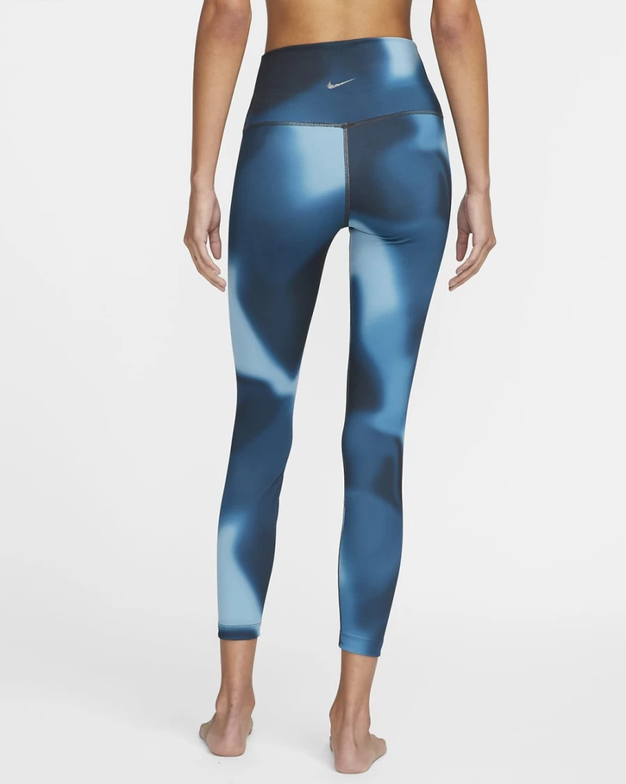 Nike Women's High-Waisted 7/8 Yoga Leggings in Marina/Iron Grey Gradient Dye