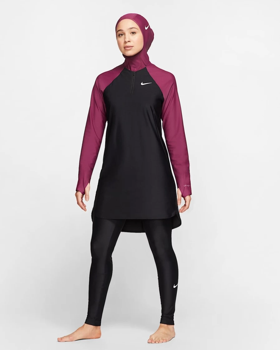 Nike Women's Black Victory Slim-Fit Full-Coverage Swim Pants
