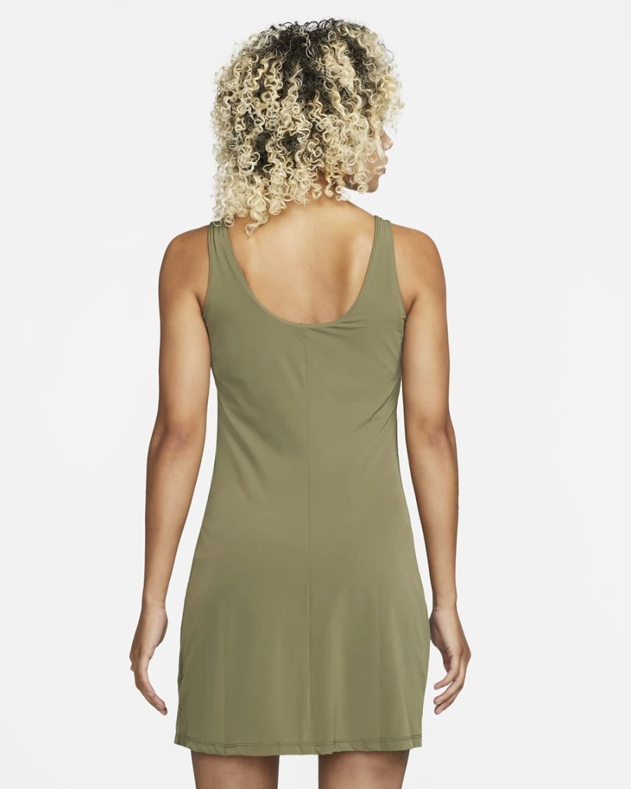 Nike Bliss Luxe Women's Medium Olive Training Dress with Built-In Shorts – Comfortable Workout Dress for Women