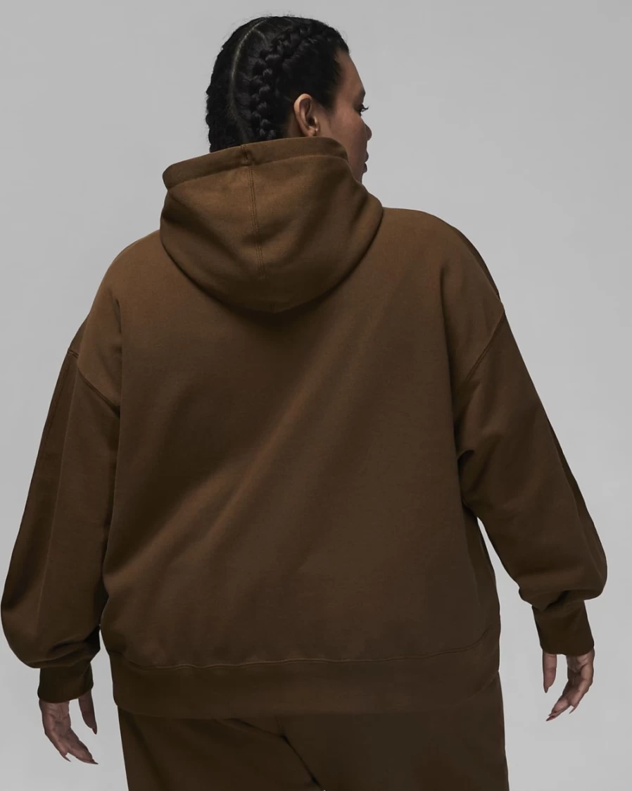 Nike Light Olive Women's Plus Size Fleece Hoodie - Jordan Flight Collection