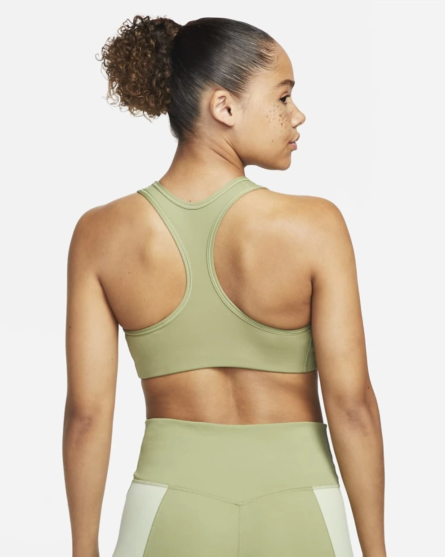 Nike Swoosh Women's Medium-Support Alligator/White Non-Padded Sports Bra for Workouts