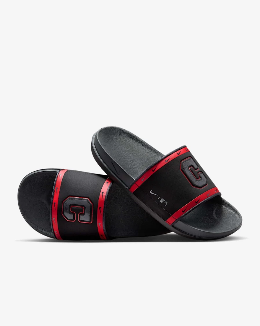 Nike Offcourt Slide Sandals for Men & Women - Black/Sport Red/Pitch Blue/Anthracite Color Options (MLB Cleveland Style)