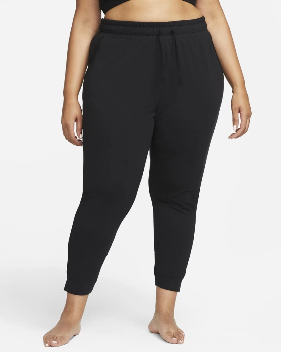 Nike Women's Plus Size 7/8 Fleece Yoga Joggers Pants - Dri-FIT Moisture Wicking - Black/Iron Grey