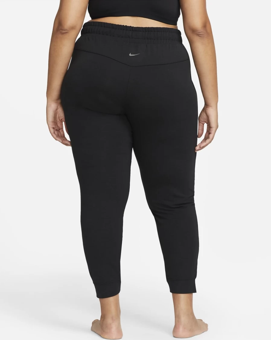 Nike Women's Plus Size 7/8 Fleece Yoga Joggers Pants - Dri-FIT Moisture Wicking - Black/Iron Grey