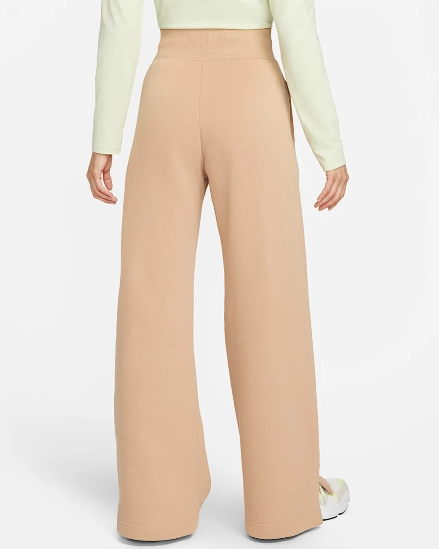 Nike Women's High-Waisted Wide-Leg Sweatpants - Hemp/Sail Color - Phoenix Fleece Sportswear