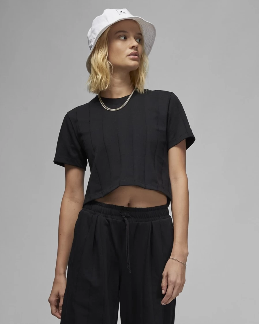 Nike Jordan Flight Women's Black Knit Top - Comfortable & Styletic Athletic Shirt