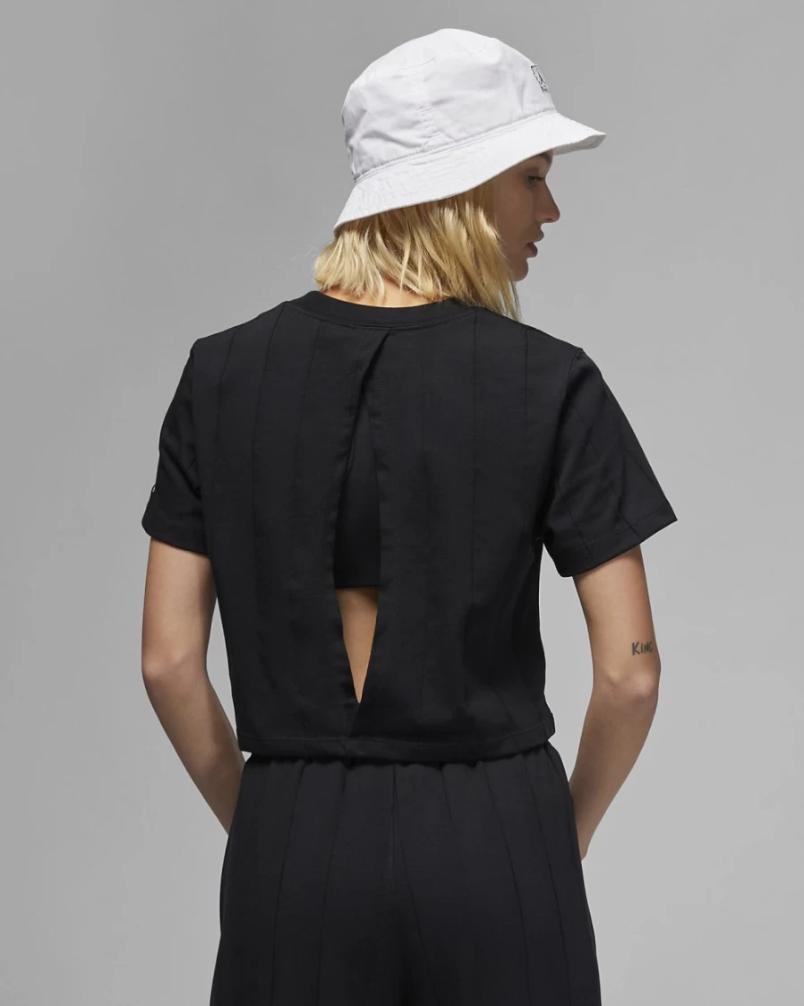 Nike Jordan Flight Women's Black Knit Top - Comfortable & Styletic Athletic Shirt