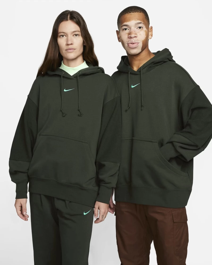 Nike Women's Sportswear Everyday Modern Fleece Hoodie - Sequoia/Light Menta Pullover