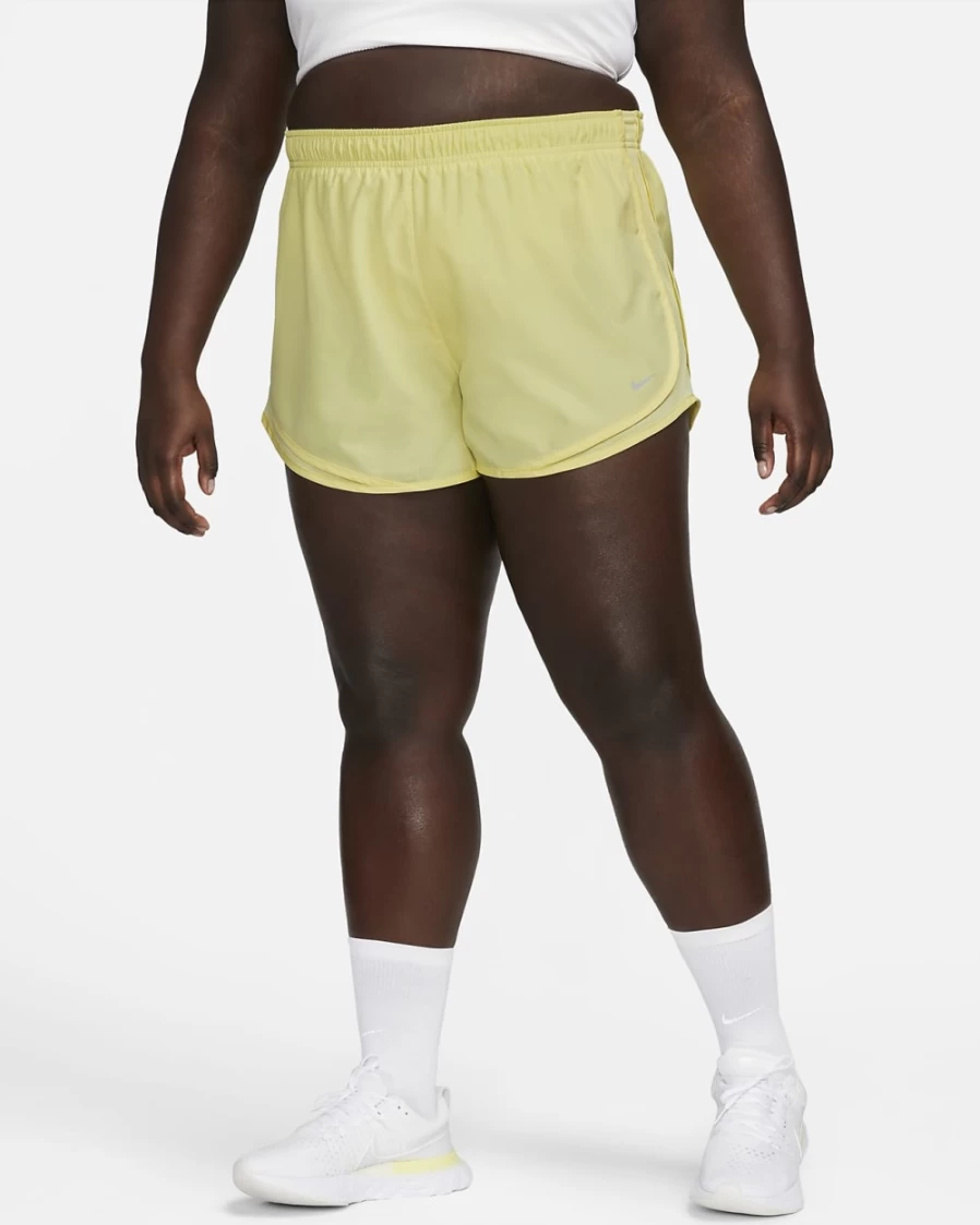 Nike Tempo Plus Size Women's Running Shorts - Lemon Chiffon & Wolf Grey