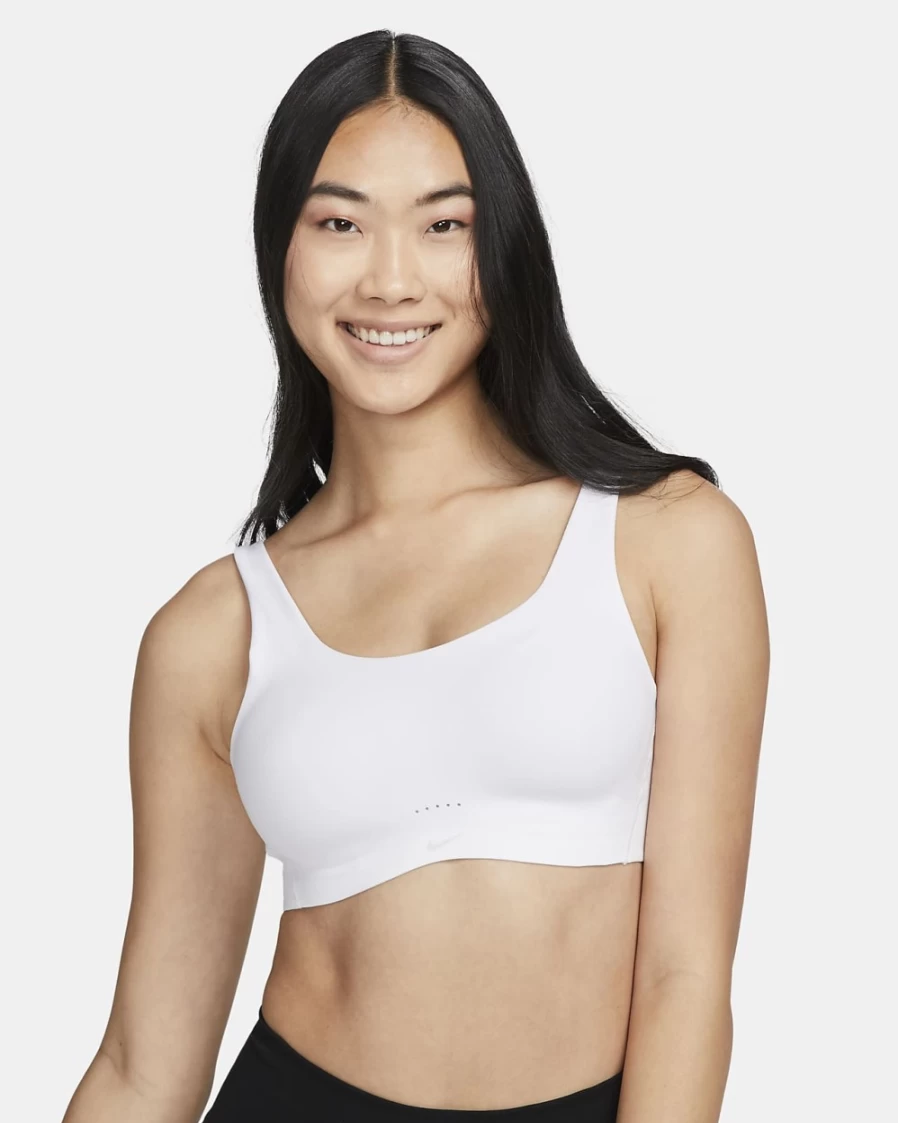 Nike Alate Light-Support Padded Sports Bra for Women - White/Stone Mauve/Black