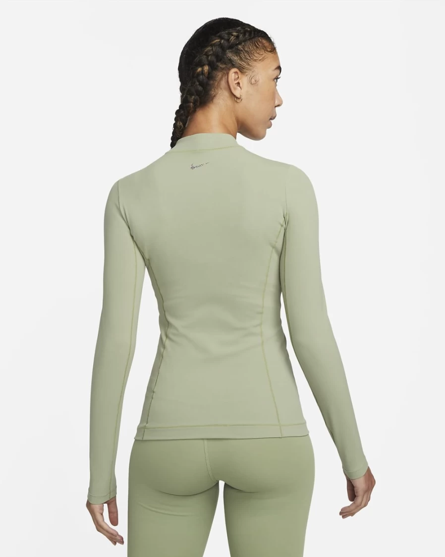 Nike Women's Oil Green Yoga Dri-FIT Luxe Fitted Jacket for Workouts