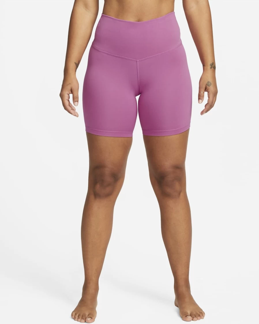 Nike Women's High-Waisted 7" Yoga Shorts in Cosmic Fuchsia/Iron Grey - Comfort & Flexibility for Workouts