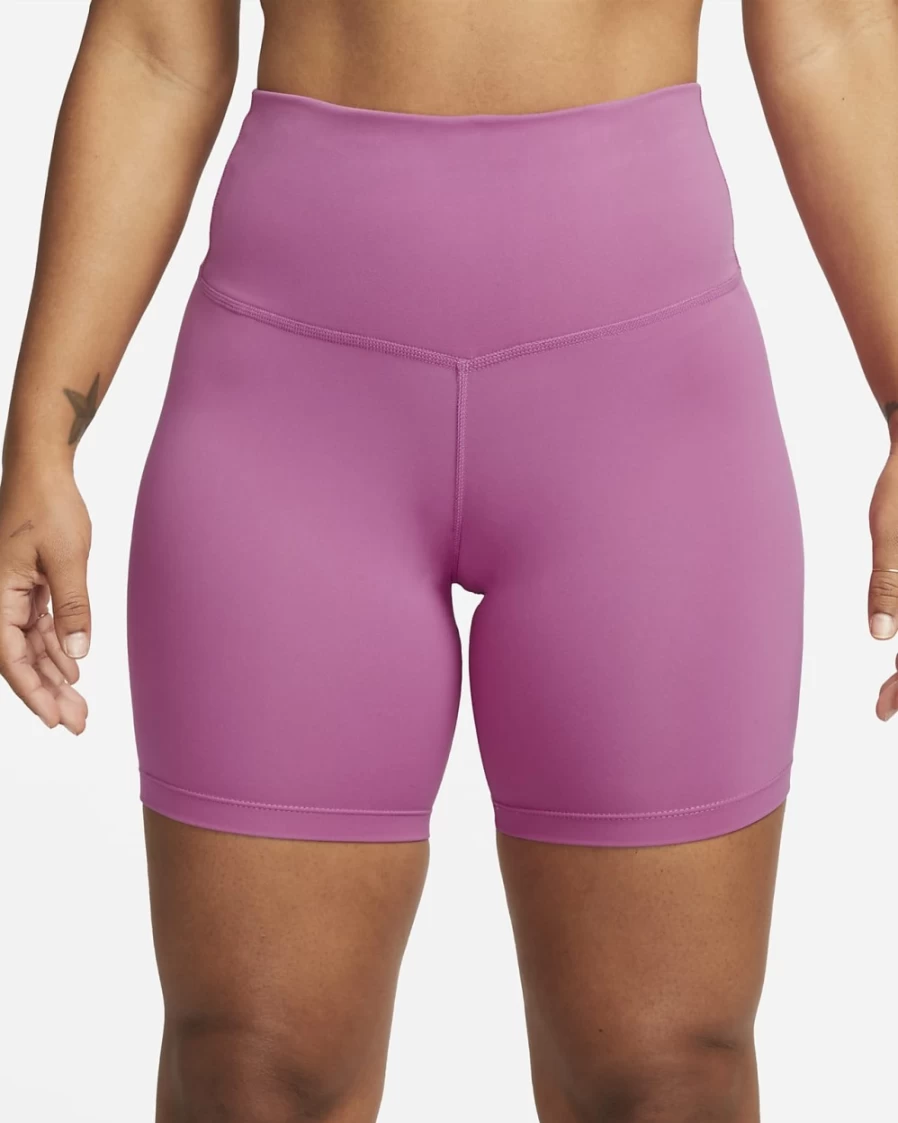 Nike Women's High-Waisted 7" Yoga Shorts in Cosmic Fuchsia/Iron Grey - Comfort & Flexibility for Workouts