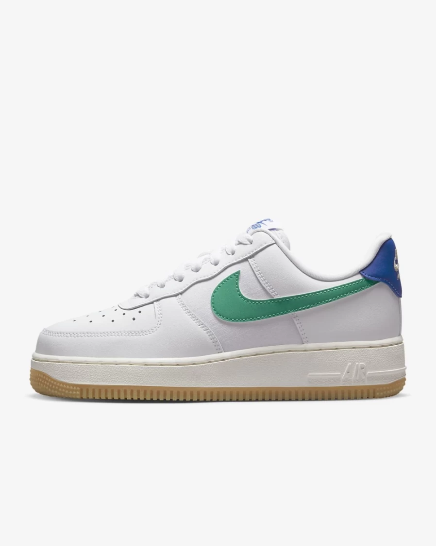 Nike Air Force 1 '07 Women's Shoes - White/Game Royal/Sanddrift/Stadium Green